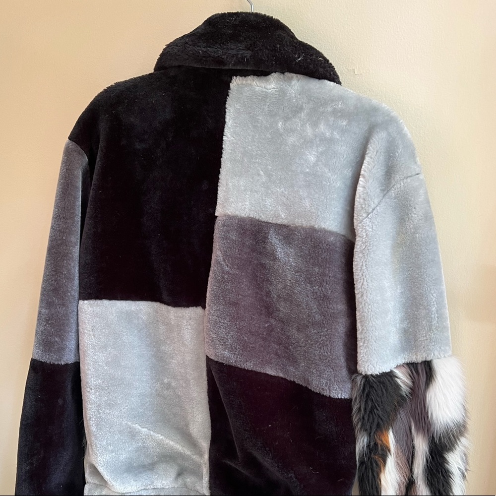Oversized Patchwork Furry Jacket - image 6
